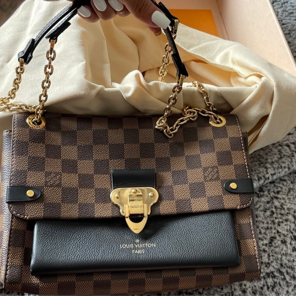 SOLD --------Louis Vuitton Checkered Brown and Black Shoulder Bag